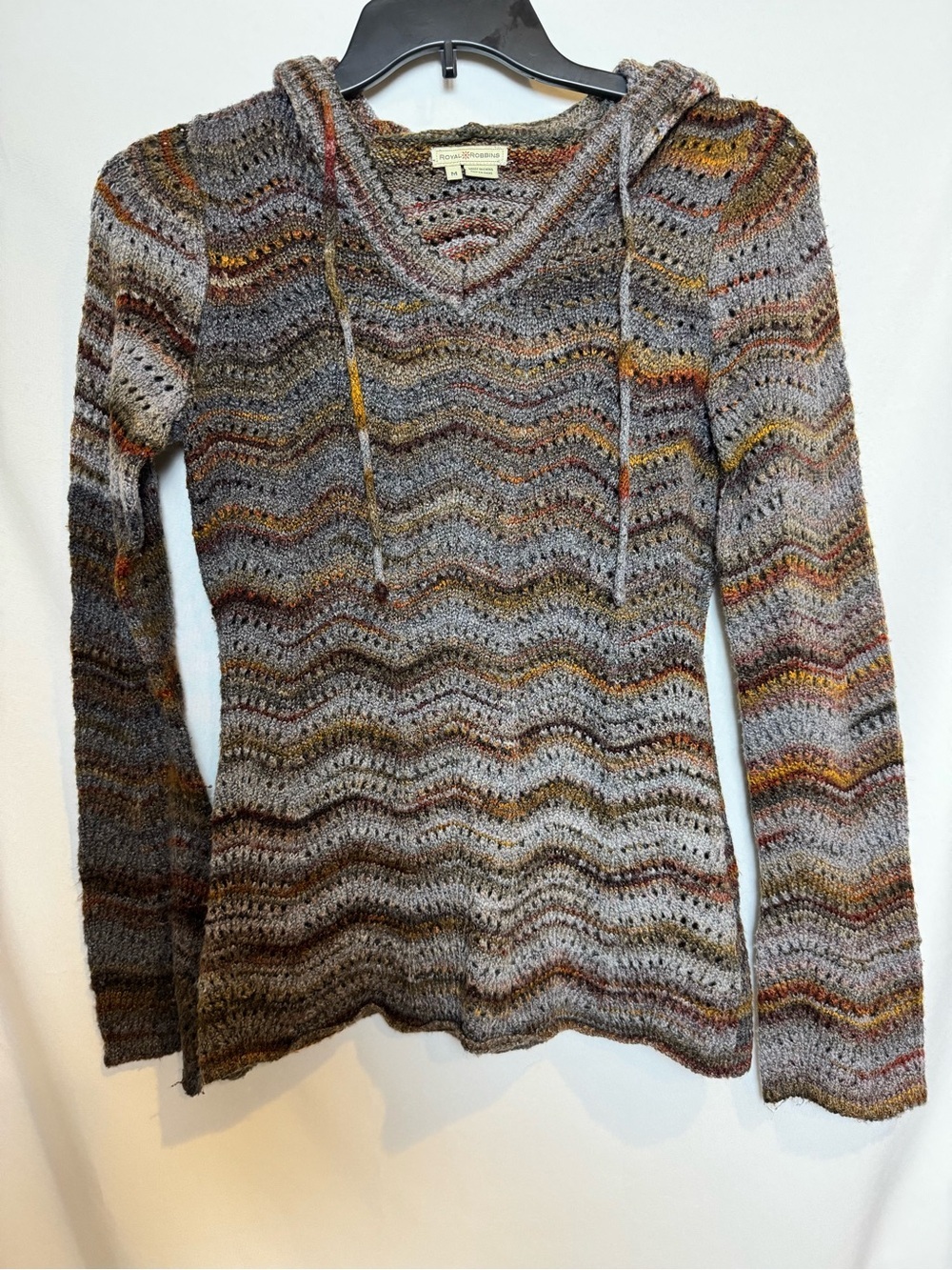 Royal Robbin’s Hoodie Knit Pattern Earthy Tones Boho
